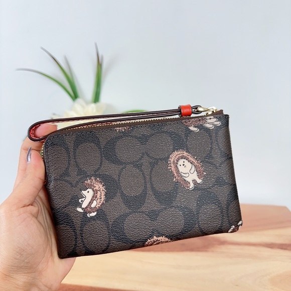 Coach Bags Nwt Coach Corner Zip Wristlet In Signature Canvas With